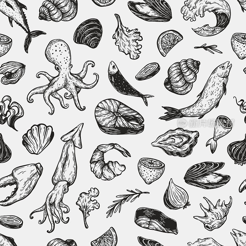 Seafood, Pattern.